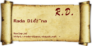 Rada Diána névjegykártya